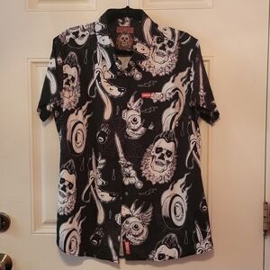 DIXXON Black and white Rat Rod Party Graphic Shirt